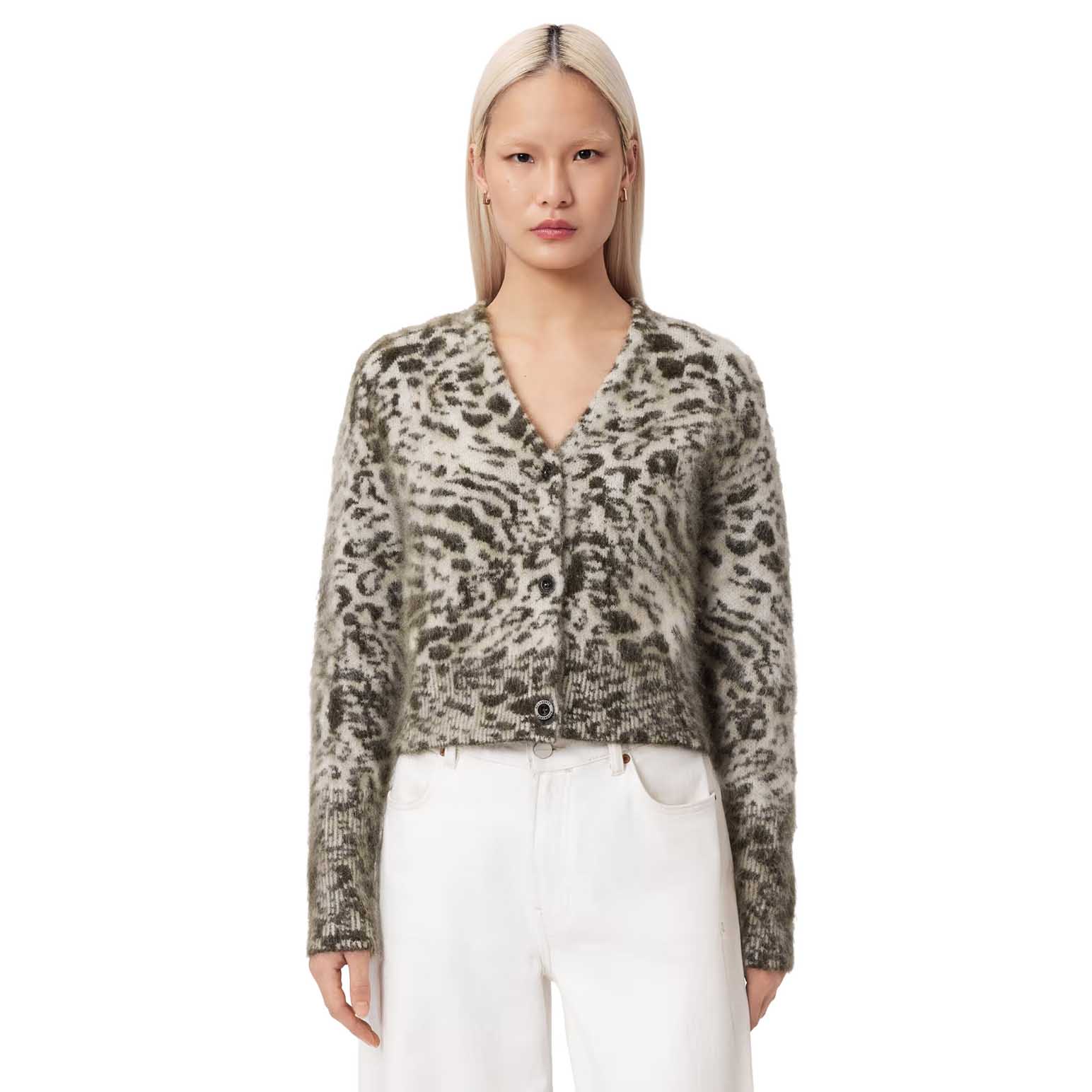 AllSaints Wick Amur Jacquard Cardigan
